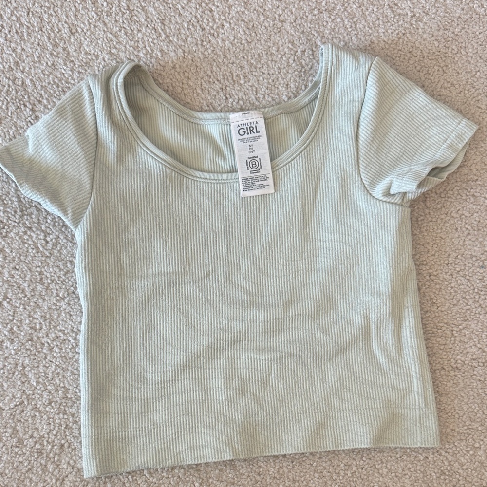 Athleta Girl Light Green Ribbed Tank